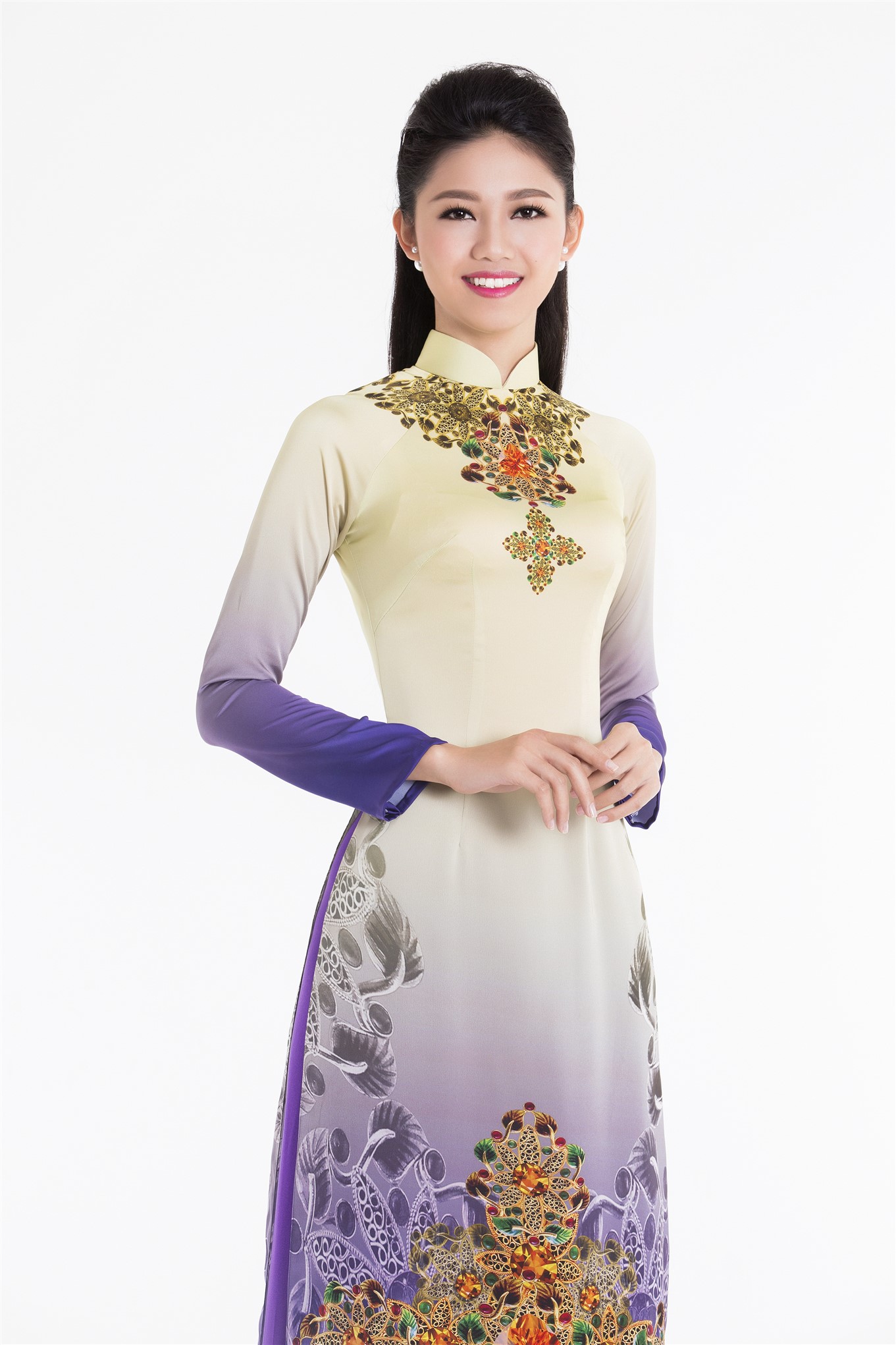 Top 3 hoa hậu việt nam 2016 duyên dáng áo dài pastel