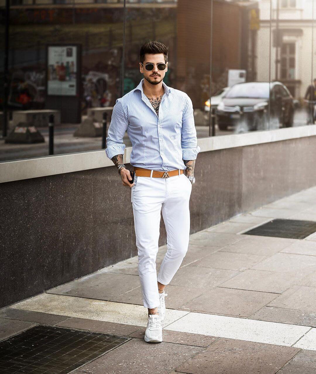 4 gợi ý phối đồ cùng quần chinos trắng giúp chàng định hình vẻ ngoài độc đáo
